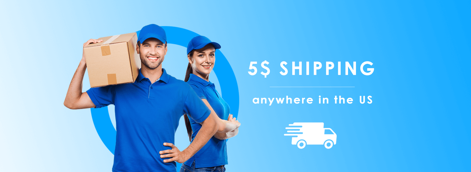 just $5 flat shipping rate nationwide!