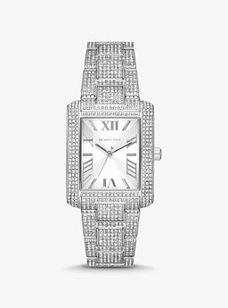 Oversized Emery Pavé Silver-Tone Watch