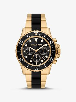 Oversized Everest Gold-Tone and Silicone Watch
