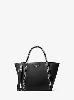Westley Small Pebbled Leather Chain-Link Tote Bag