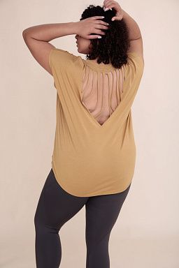 CURVY Webbed Cut-Out Back Athleisure