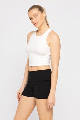 Essential Micro-Ribbed Racer Athleisure White