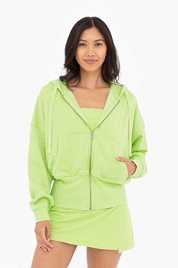 Fleece Jacket with Tapered Sleeves Green glow