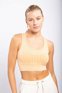 Gingham Block Ribbed Racerback