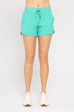 Lined Athleisure with Curved Hemline Sea green