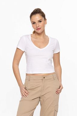 Organic Cotton Fit V-Neck Shirt White