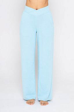 Ribbed Crossover Waist Lounge Bright blue