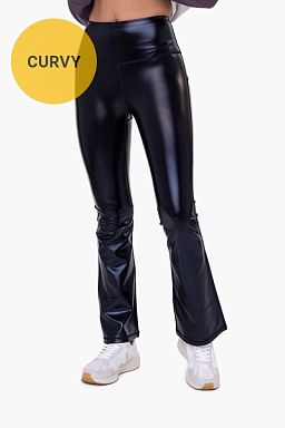 CURVY - Faux Patent Leather Flare